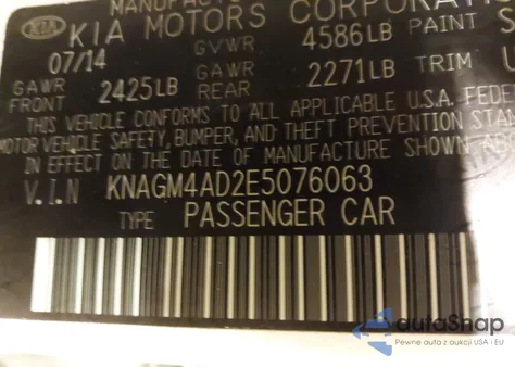 2014 Kia Optima Hybrid Lx z USA, uszkodzony, nr VIN KNAGM4AD2E5076063